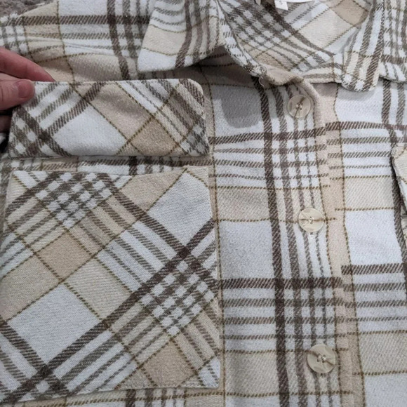 Bohme flannel Shacket Brown and Cream size Small - Picture 4 of 9